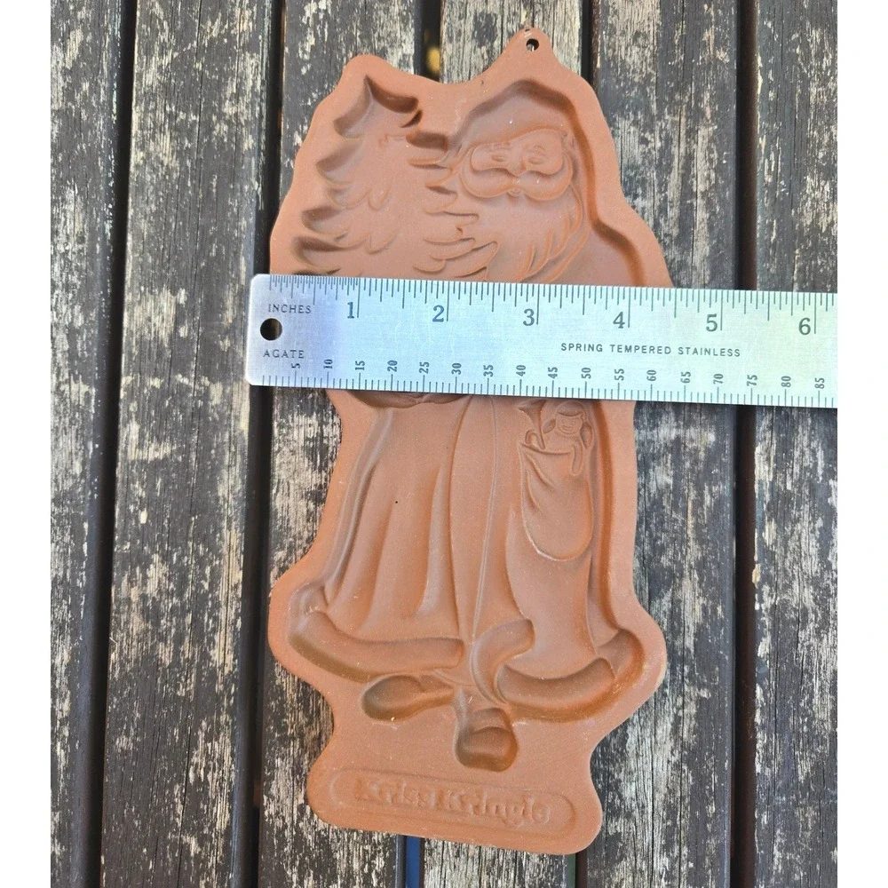 Longaberger Pottery Kris Kringle Cookie Mold Christmas 1991 Terracotta USA